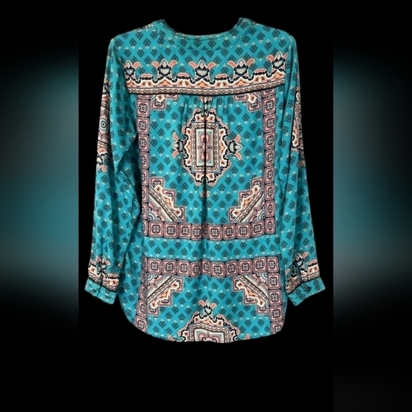 NWT Tolani Collection  small Geneva Teal tunic vneck - Picture 10 of 16